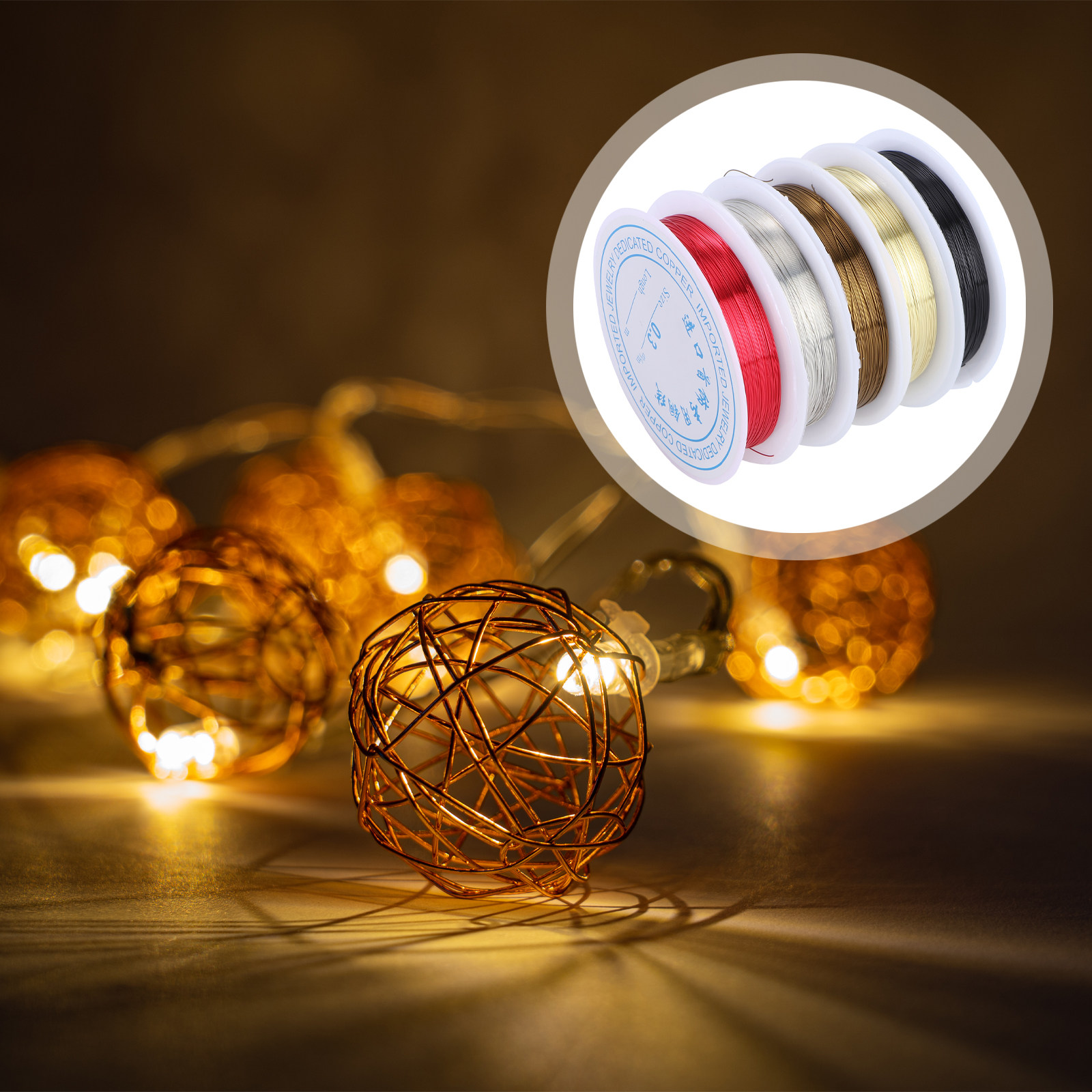 Copper Wire Roll - 5 rollos de alambre de cobre