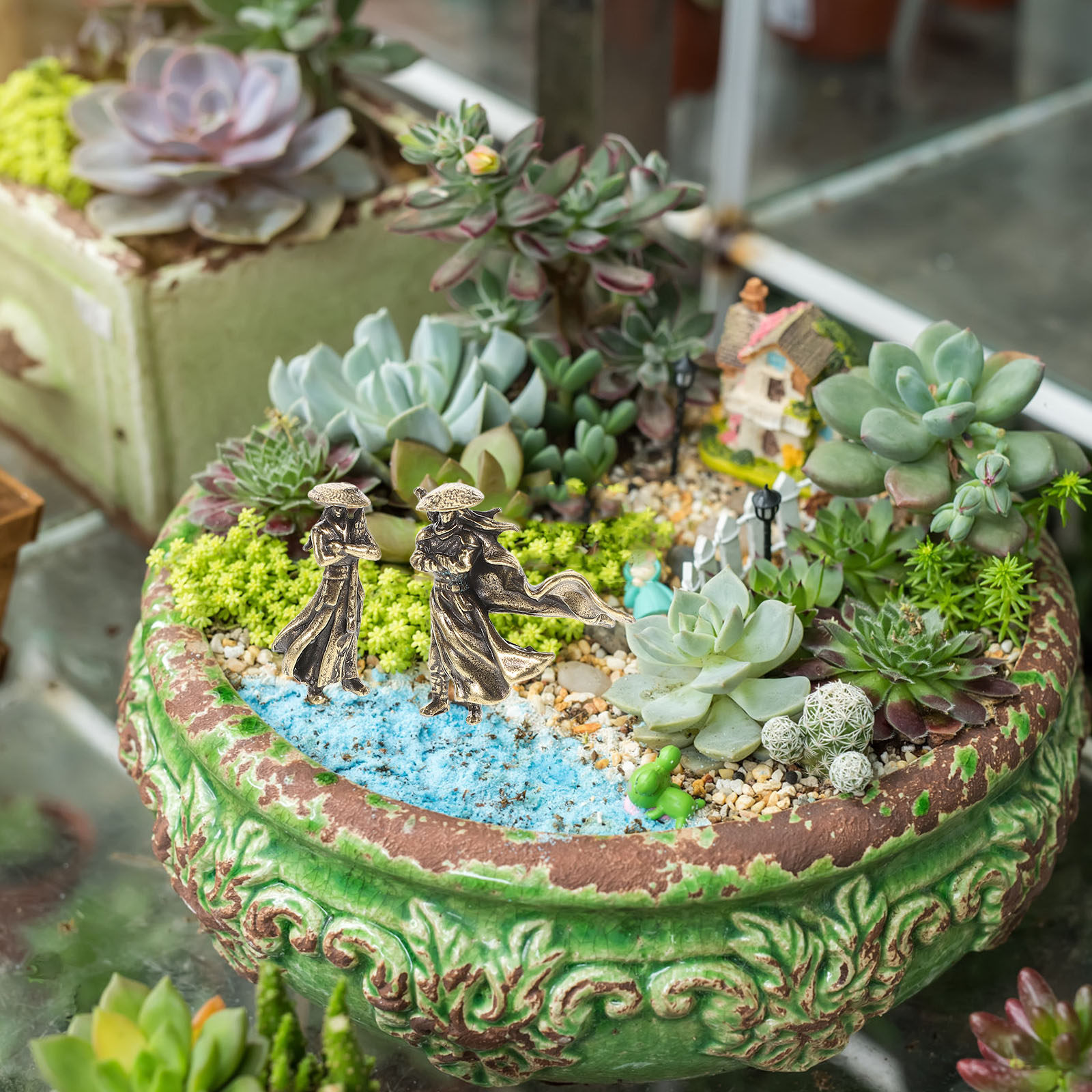 2 piezas de estatuas de guerre - Bonsai Garden Landscape Design reseña y precio