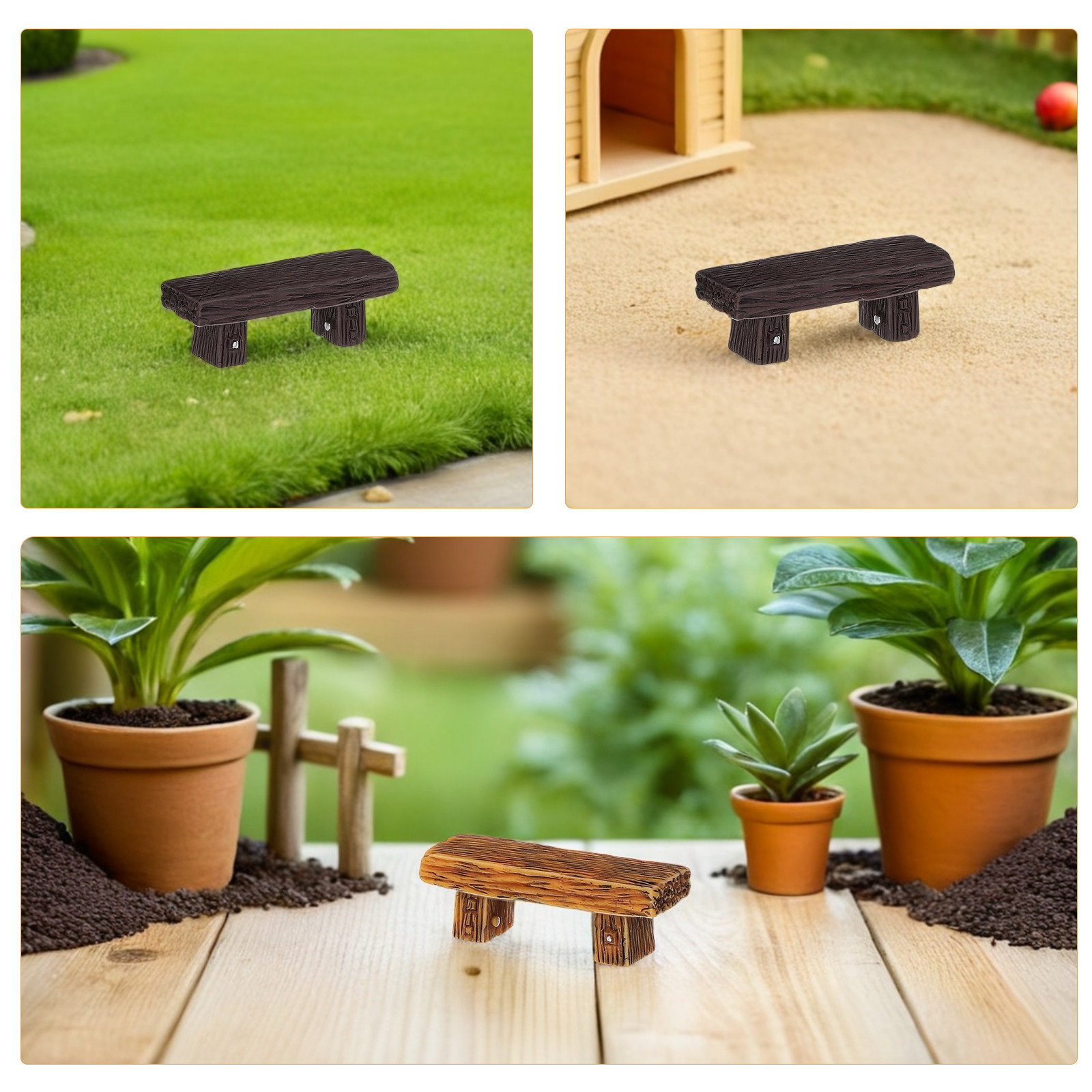 12 Bancos Miniatura de Resina, - Bonsai Garden Landscape Design reseña y precio