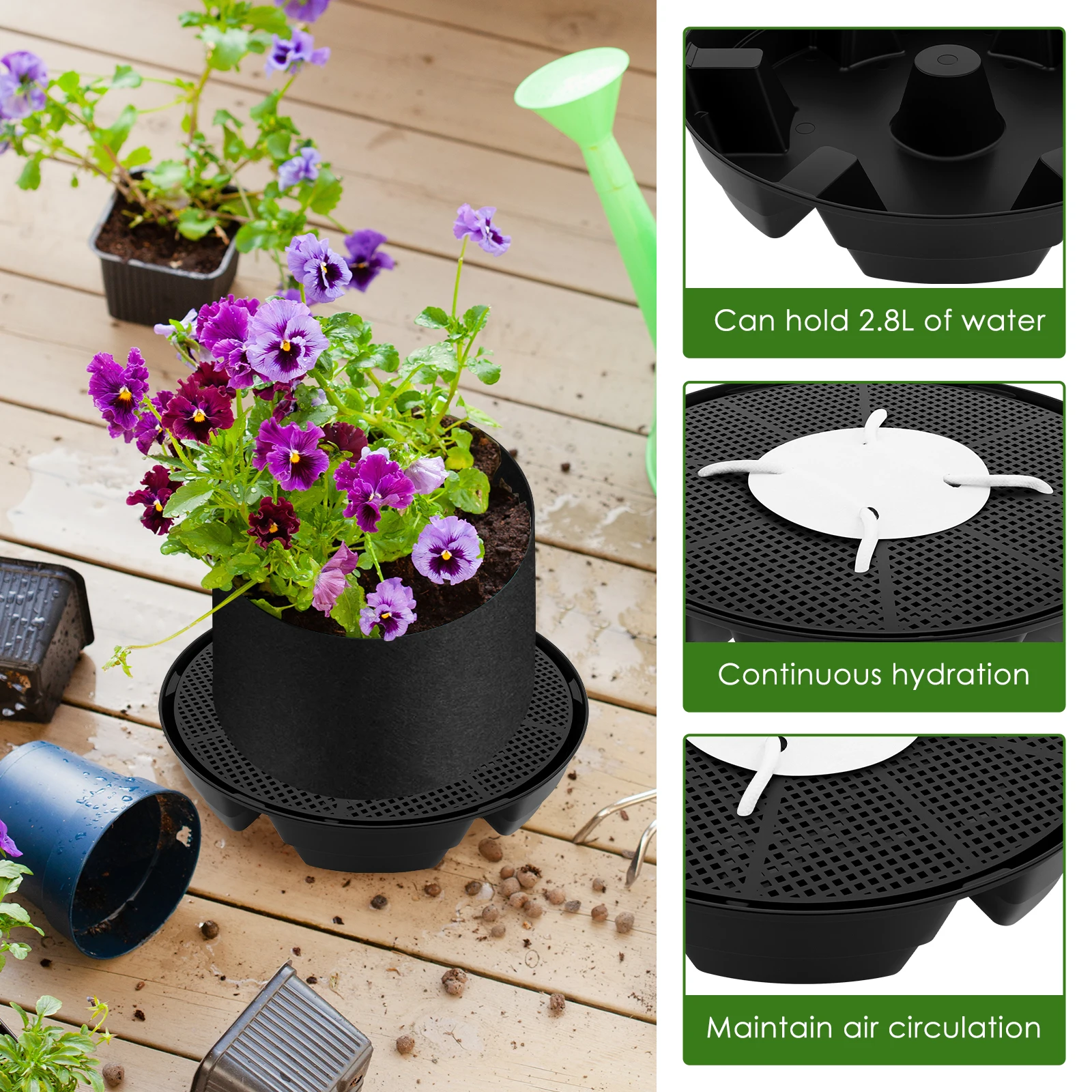Juego de 4 Bases para Macetas  - Drip Tray Saucer reseña y precio