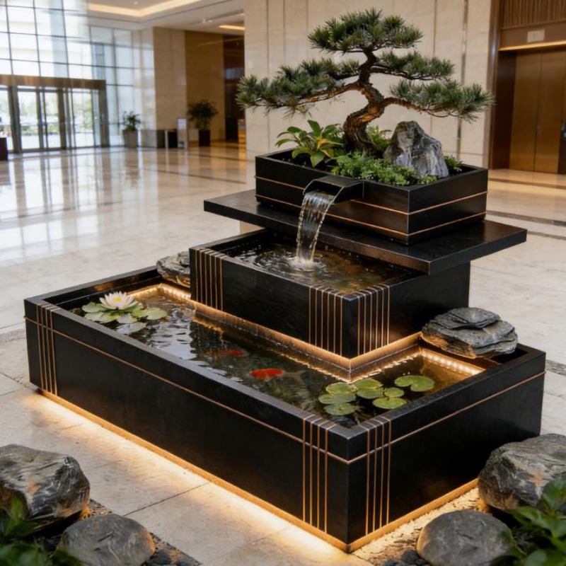 Fuente de Agua en Cascada de A - Bonsai Garden With Koi Pond reseña y precio