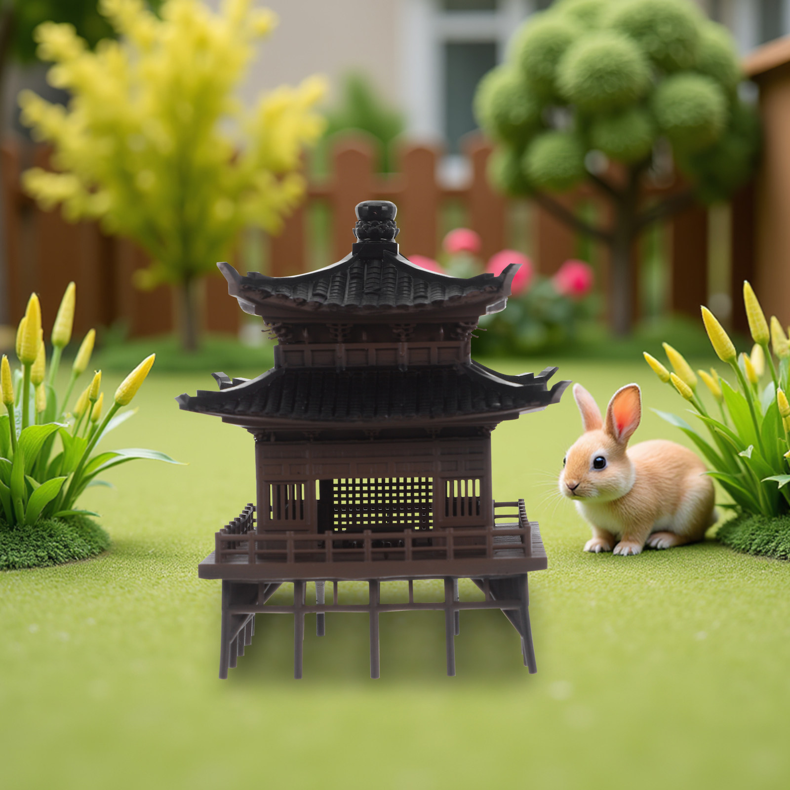 Pequeño pabellón chino decorat - Bonsai Garden Landscape Design reseña y precio
